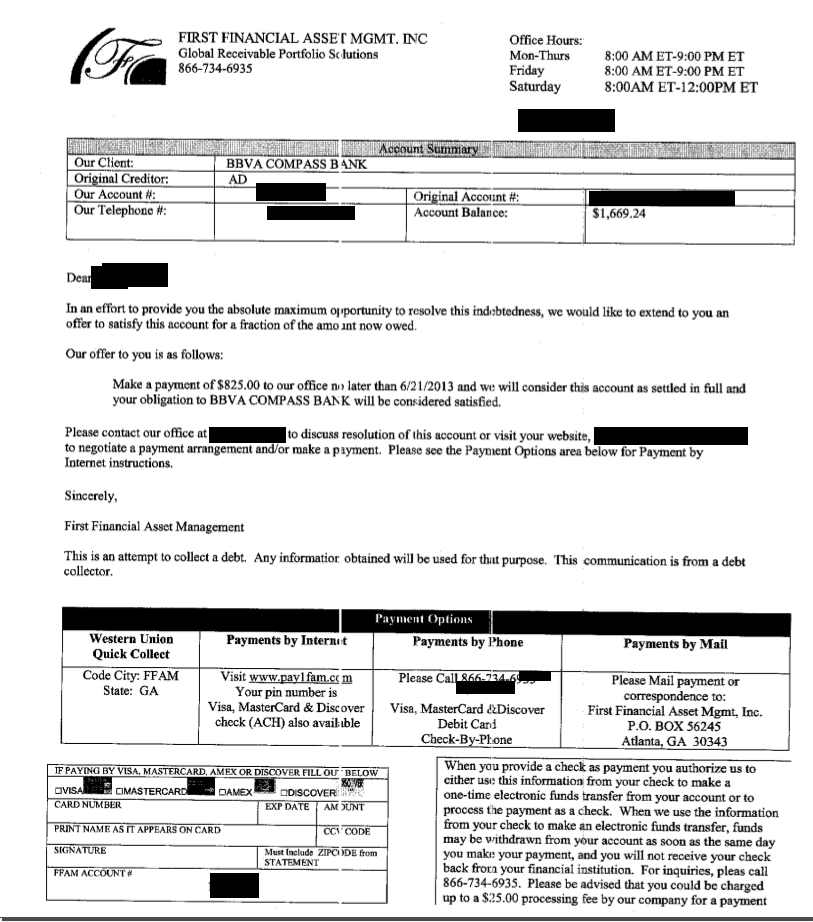 Client CC from AZ saved 1850.86 by settling Personal Unsecured Line of